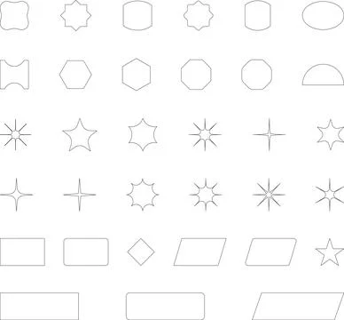 Vector Abstract line icons Collection, Geometric Shapes set modern and retro イラスト素材