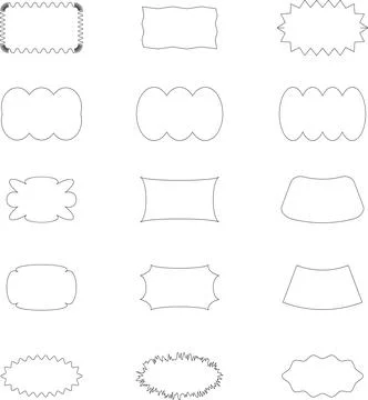 Vector Abstract line icons Collection, Geometric Shapes set modern and retro Stock Illustration