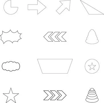 Vector Abstract line icons Collection, Geometric Shapes set modern and retro イラスト素材