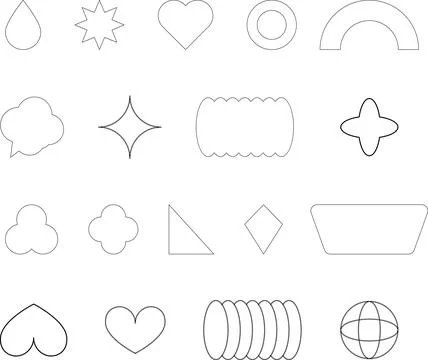 Vector Abstract line icons Collection, Geometric Shapes set modern and retro Stock Illustration