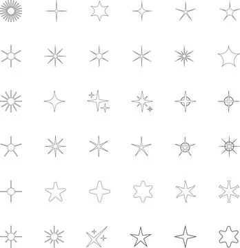 Vector Abstract line icons Collection, Geometric Shapes set modern and retro Stock Illustration