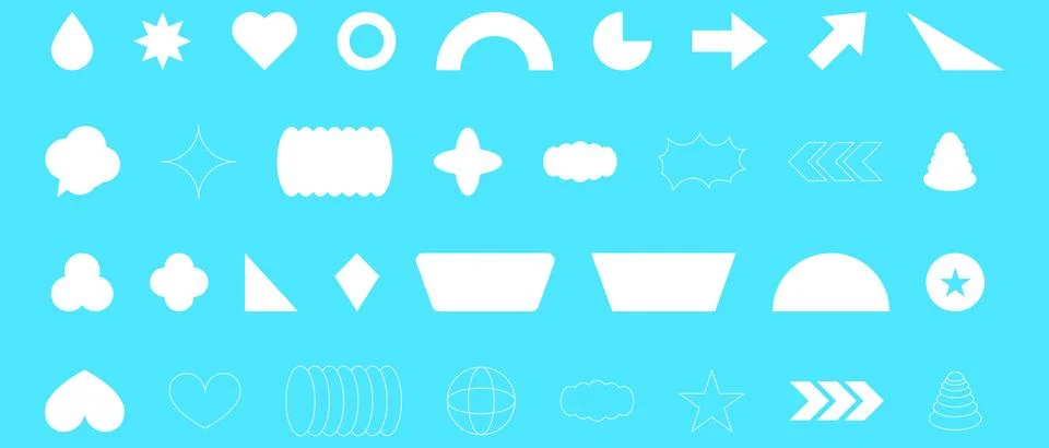 Vector Abstract line icons Collection, Geometric Shapes set modern and retro 스톡 일러스트