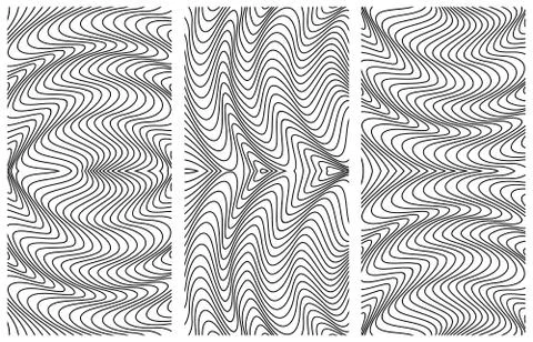 Vector abstract line patterns set. Stock Illustration