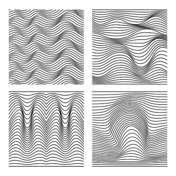 Vector abstract line patterns set. Stock Illustration