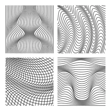 Vector abstract line patterns set. Stock Illustration