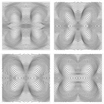 Vector abstract line patterns set. Stock Illustration