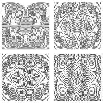Vector abstract line patterns set. Stock Illustration