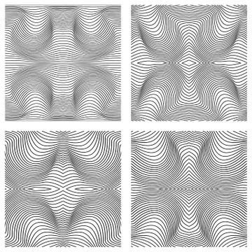 Vector abstract line patterns set. Stock Illustration