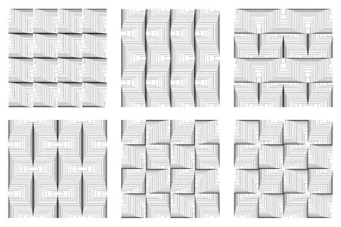 Vector abstract line patterns set. Stock Illustration
