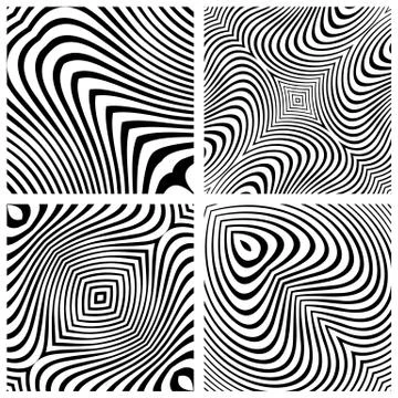 Vector abstract line patterns set. 스톡 일러스트