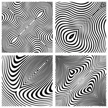 Vector abstract line patterns set. Stock Illustration