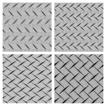 Vector abstract line patterns set. Stock Illustration