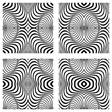 Vector abstract line patterns set. Stock Illustration