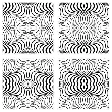 Vector abstract line patterns set. Stock Illustration