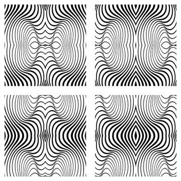 Vector abstract line patterns set. イラスト素材