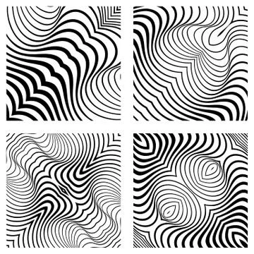 Vector abstract line patterns set. イラスト素材