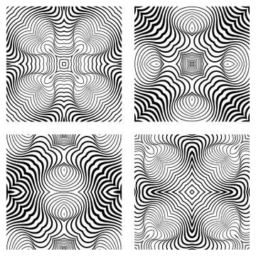 Vector abstract line patterns set. 스톡 일러스트