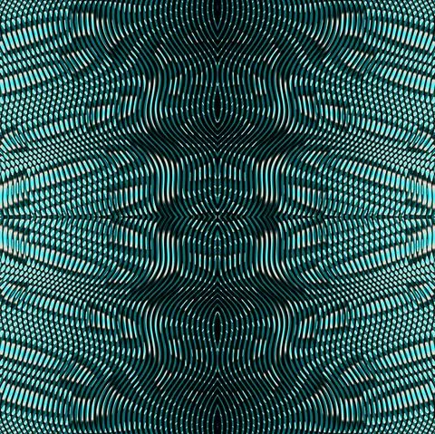 Vector abstract lined ornate background in trendy color 2021 tidewater green. Stock Illustration
