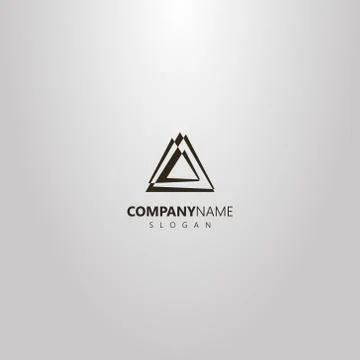 Vector abstract logo of different size overlaid triangles Illustrazione stock