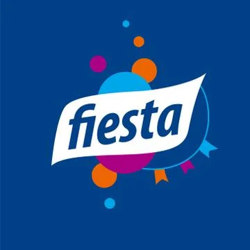 Vector abstract logo for the fiesta on a blue background Stock Illustration