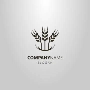  vector abstract logo of three wheat ears Stock Illustration