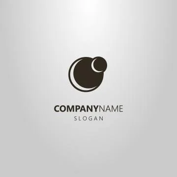 Vector abstract logo of two planets of different sizes Stock Illustration