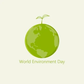 Vector abstract logotype in flat style for the World Environment Day 스톡 일러스트