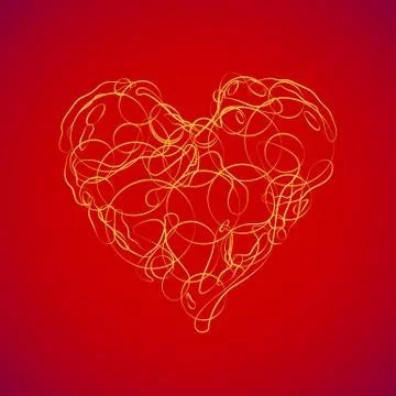 Vector abstract love heart illustration. Illustrazione stock