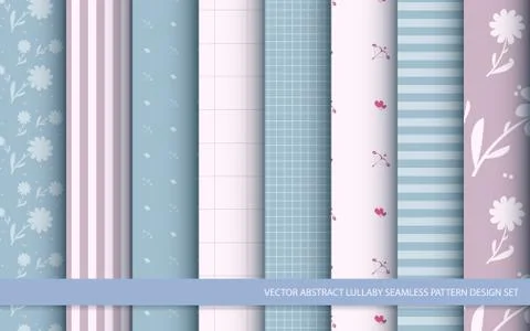 Vector abstract lullaby seamless pattern design set Stock Illustration