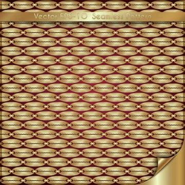 Vector abstract luxury golden background with old chain pattern Illustrazione stock
