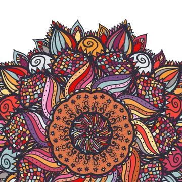 Vector abstract mandala postcard design Stock Illustration