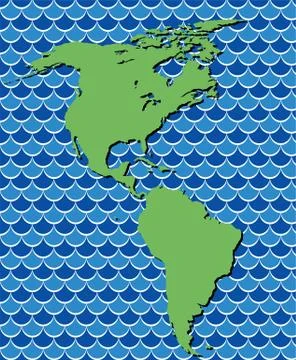 Vector abstract map of north and south america Stock Illustration