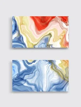 Vector abstract marble set. Ink paint illustration Illustrazione stock