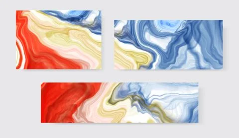 Vector abstract marble set. Ink paint illustration Stock Illustration