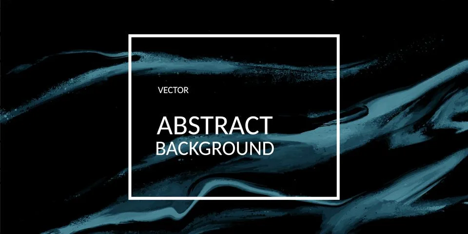 Vector abstract marble texture black and blue color Fluid design background Stock Illustration