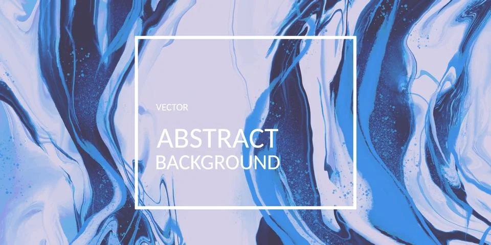 Vector abstract marble texture blue color Fluid design background Stock Illustration
