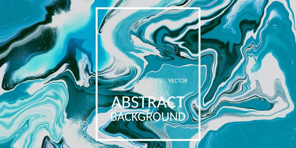 Vector abstract marble texture blue color Fluid design background Stock Illustration