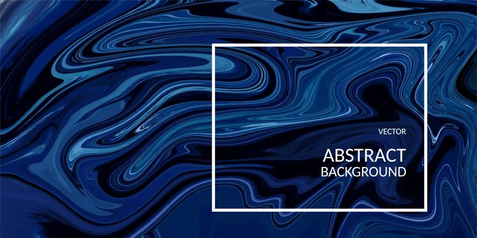 Vector abstract marble texture blue color, Fluid design backgrounds acrylic Stock Illustration