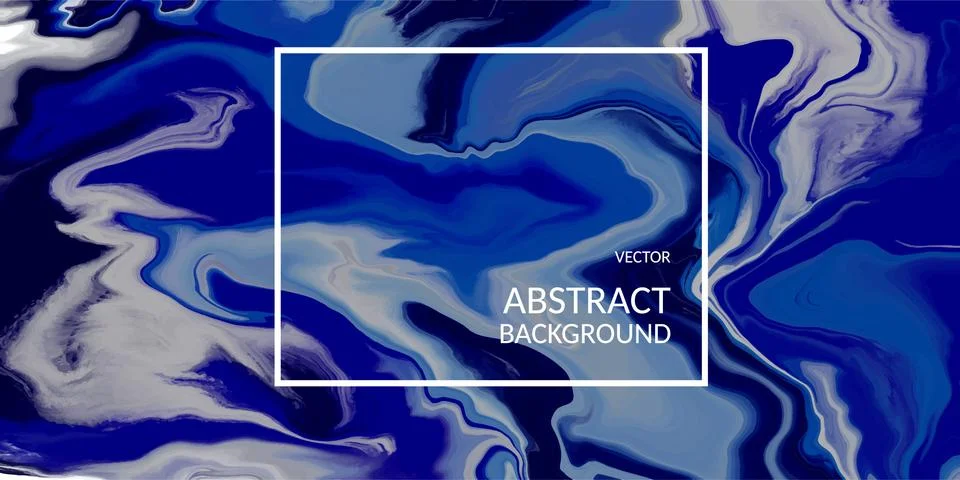 Vector abstract marble texture blue color, Fluid design backgrounds acrylic Stock Illustration
