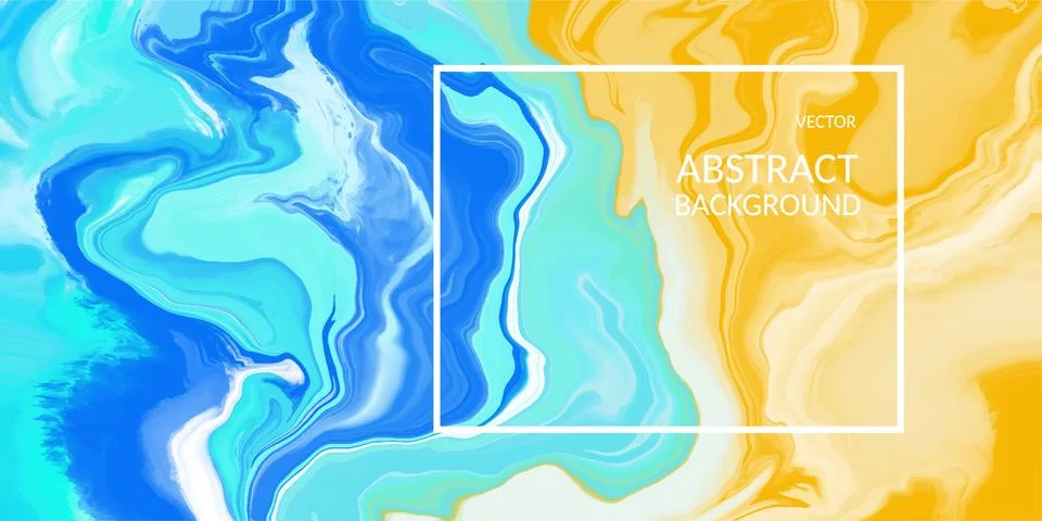 Vector abstract marble texture blue color, Fluid design backgrounds acrylic Stock Illustration