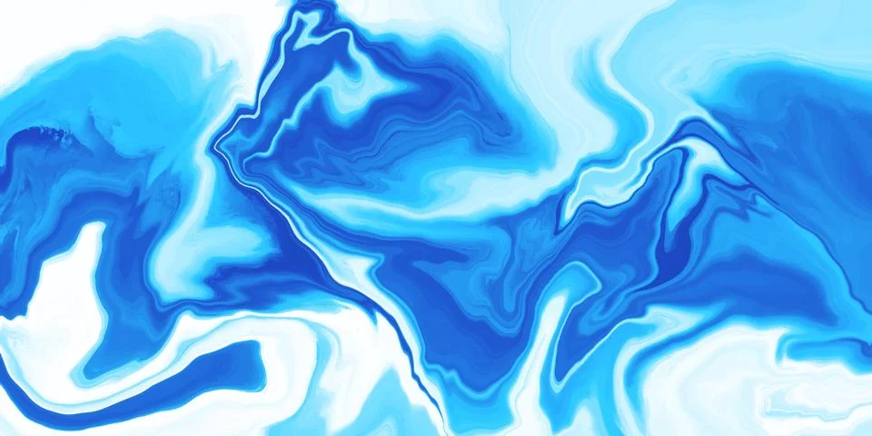 Vector abstract marble texture Fluid design background blue color Stock Illustration