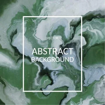 Vector abstract marble texture green color Fluid design background Stock Illustration
