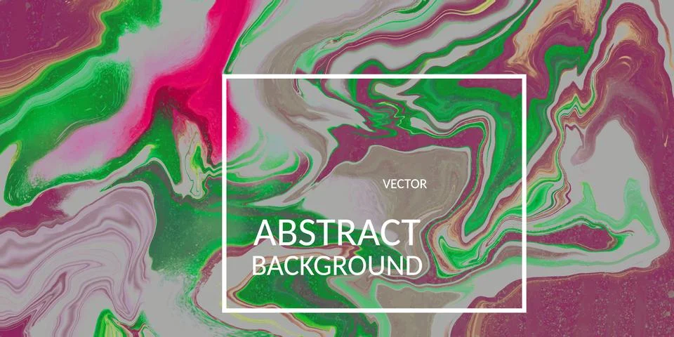 Vector abstract marble texture pink green color, Fluid design backgrounds Stock Illustration