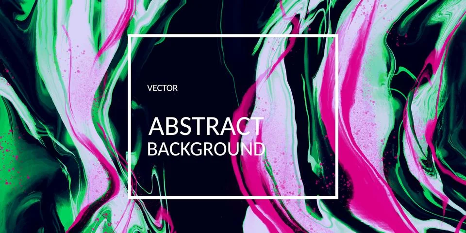 Vector abstract marble texture pink green color, Fluid design backgrounds Stock Illustration