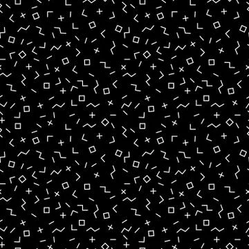 Vector abstract memphis pattern with mosaic geometric shapes - seamless. Illustrazione stock