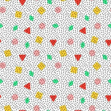 Vector abstract memphis seamless pattern. Illustrazione stock