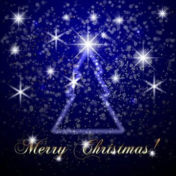 Vector abstract Merry Christmas or New Year blue background Stock Illustration