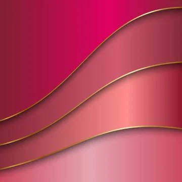 Vector abstract metal color background with curves and golden border Stock Illustration