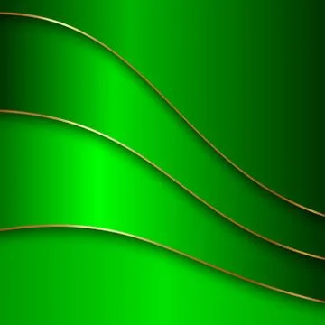 Vector abstract metal color background with curves and golden border Stock Illustration