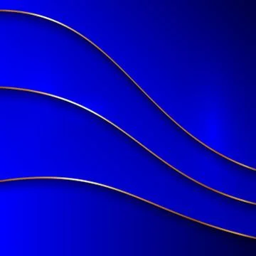 Vector abstract metal color background with curves and golden border Stock Illustration